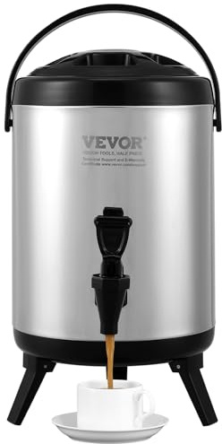 VEVOR Distributeur de Boissons Isotherme 6 L Distributeur d’Eau Chaude et Froide Non Électrique Inox Alimentaire Conservation 4-6 H Conteneur Isotherme avec Robinet Portable pour Camping Restauration