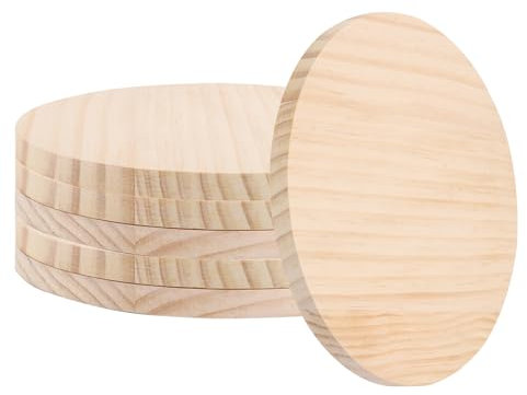 SHUESS 6 Stücke Holzscheibe rund, Holz Log Scheiben 20 cm Durchmesser, Natürliche Holzscheiben für DIY Handwerk Hochzeit Mittelstücke Weihnachten Dekoration zum Basteln, Malen