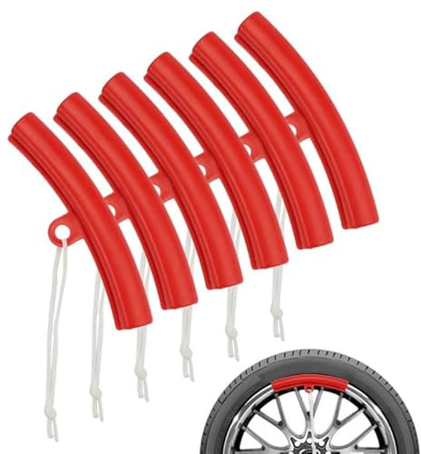 6 Pièces Protections de Jantes, Protection de Jante avec Trous et Cordes Protection Jantes Voiture Protection de Jante de Voiture Protège Les Jantes des Rayures pour Toutes Jantes de Voiture Courantes