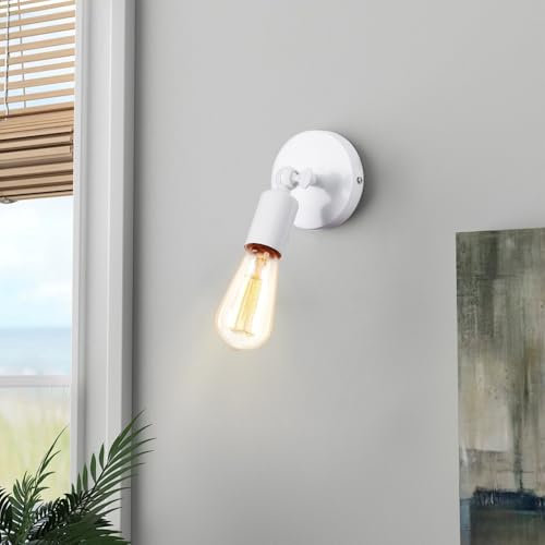 Chao Zan Lampade da Parete, Luci da parete regolabili, lampada specchio bagno, Applique da Parete Metallo Vintage Applique Industrial per Corridoio, Scale, Camera da letto (Bianco)