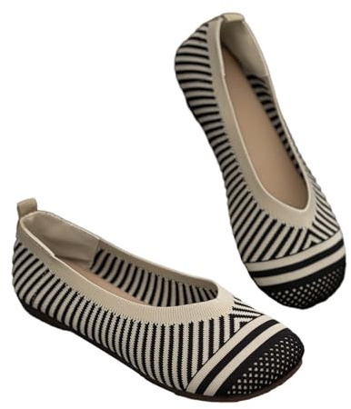 Ballerines pour femme Chaussures plates confortables pour l'été et la mi-saison Ballerine Confortables Élégentes Chaussures de sport sans lacets Slip On Doux Respirant Mocassins Chaussures Barefoot