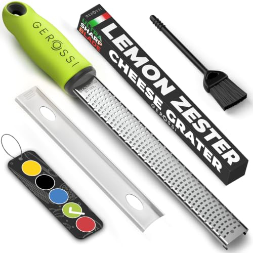 Stainless Steel Lemon Zester with Handle, Citrus Zester Grater for Cheese