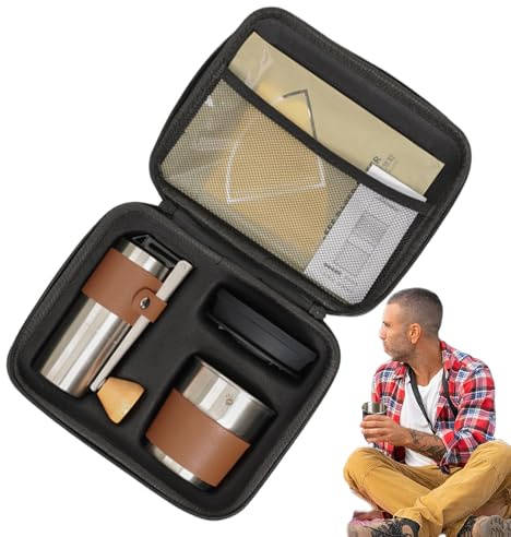 Genérico Juego De Café Para Camping - Máquina De Café Por Goteo - Molinillo Multifunción Con Set De Transporte Portátil Para Senderismo Viajes Playa Y Hogar