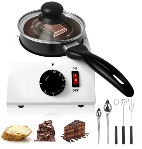 2026 Upgrade Chocolate Melting Pot, 1L Chocolate Melting Machine with Candy Dipping Tools,Electric Chocolate Tempering Machine for Chocolate,Candy,Butter Making Warming Coffee Milk Wine (40W, 110V)
