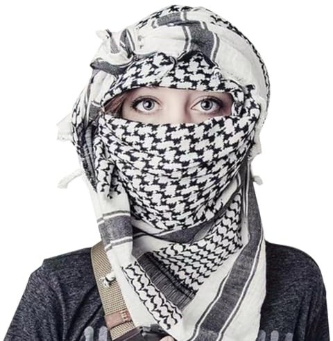Ghutra Scarf Palestinian, Palestine Scarf Shemagh bekväm traditionell | Dam Sjal Wrap Män Kvinnor Dagliga Huvudbonader Utomhus Resor Vandring Festival Kostym Fest Shemagh Halsduk Mo