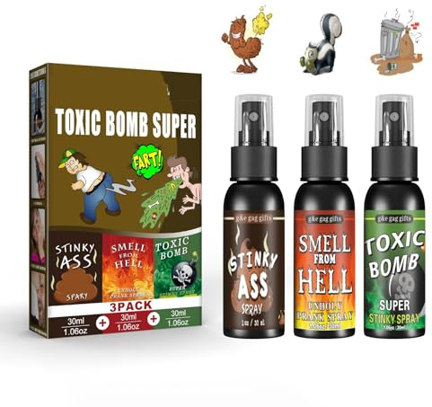 Bavooty Furzspray,Stinkender Furz-Spray,3 Stück Flüssiger Furz Spray,Geeignet für Festivals um Familie und Freunde zu Necken