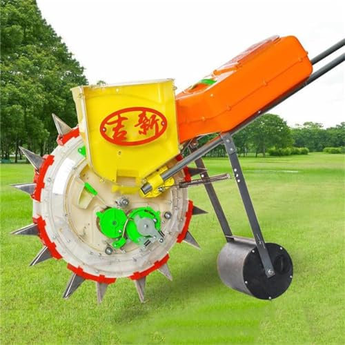 HJDSUDU Sembradora de jardín de Doble Boca, aplicador de Fertilizante y siembra con Rodillo de Empuje Manual, sembradora de Semillas de Mano, sembradora Manual multifunción,4 Mouths