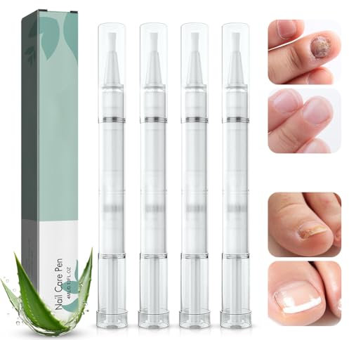 4 Stück Nail Care Pen, Nail Care Pen Stift Nagelpilz Stift Österreich Nagelpflegestift mit Teebaumöl, Aloe Vera & Vitamin E, Nagel Care Stift für Gepflegte Fingernägel & Fußnägel Nagelwachstum FöRdern