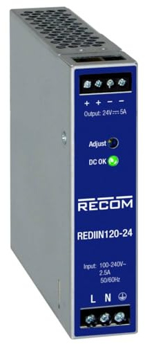 RECOM REDIIN120-24 Alimentation Rail DIN 24 V 5 A 120 W Nbr. de Sorties:1 x Contenu 1 pc(s)