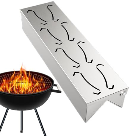 Caja ahumadora para barbacoa, caja de ahumador resistente, accesorios de barbacoa al aire libre de acero inoxidable con práctica tapa de bisagra para cocina