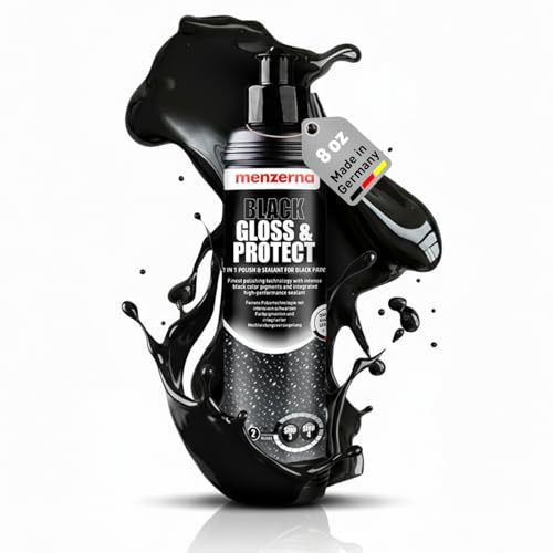 MENZERNA Black Gloss & Protect 8oz I 2-in-1 Black Car Polish & Sealant I Removes Fine Scratches, Swirl Marks & Holograms I Restores & Protects Car Paint I Color Depth & Glossy Finish