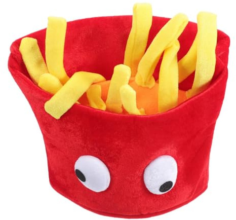 Durlo Chapeau de frites amusant, chapeau de fête costumé surdimensionné pour Halloween, anniversaires et carnaval