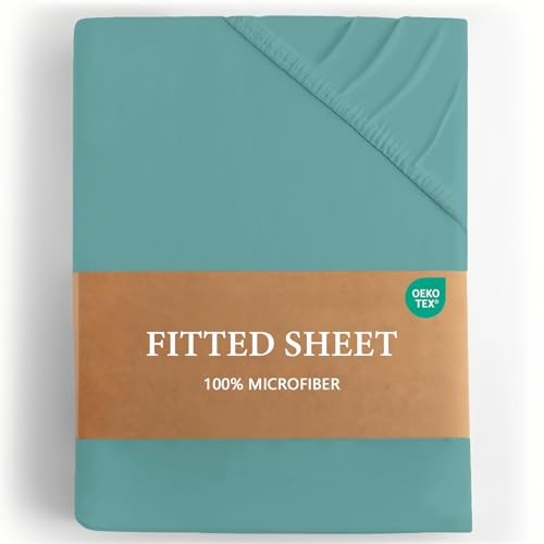 Lenzuolo con Angoli Matrimoniale 180x200 cm - Altezza 25 cm - 100% Microfibra Premium - Morbido - Traspirante - Antiacaro e Ipoallergenico - Verde