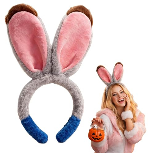 Reccisokz Serre-TêTe Oreilles De Lapin En Peluche Douce,Confortable Sans Pression Sur La TêTe, Pour Carnaval, PâQues,Anniversaires, Cosplay, Cadeaux Pour Les Filles