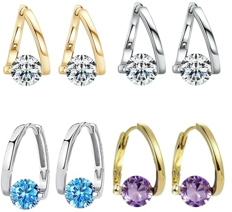 4 Pares Pendientes Magnetologia Pendientes de Germanio Aretes Germanio Magnética Pendiente-s Magnetologia Sofisticado Versátil Ajusta Campo Magnético Regalos para Hijas, Madres, Novias y Hermanas