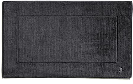 Möve Superwuschel Badteppich mit eingesticktem Logo, Baumwolle, Dark Grey, 60 x 100 cm