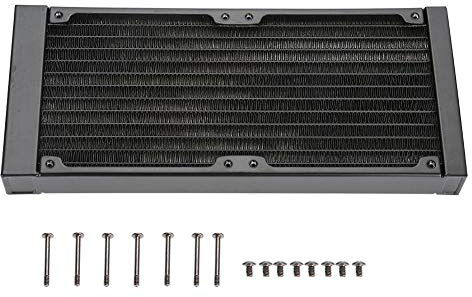 Richer-R 120 mm/240 mm/360 mm aluminiumradiator, datorvattenkylning aluminiumradiator G1/4 gänga, 12 rör vattenkylare kylflänsradiator för PC vattenkylning (240 mm)