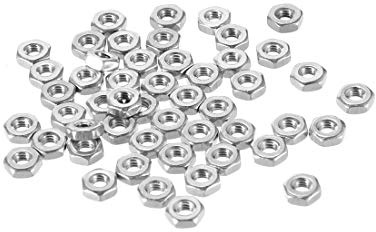 uxcell Hex Nuts, M3x0.5mm Metric Coarse Thread Hexagon Nut, Stainless Steel 304, Pack of 50