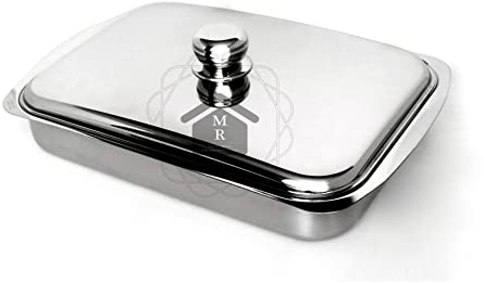 MR CASALINGHI ROSTIERA LASAGNERA TEGLIA da Forno con Coperchio cm. 45x30 Acciaio Inox 18/10