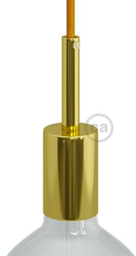 creative cables Kit Douille E27 cylindrique en métal avec Serre-câble de 7 cm - Laiton