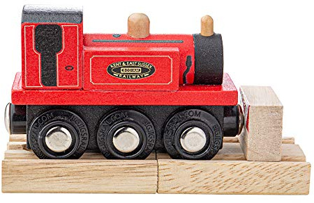 Bigjigs Rail Wooden Terrier Locomotive (Red) with Wood Track