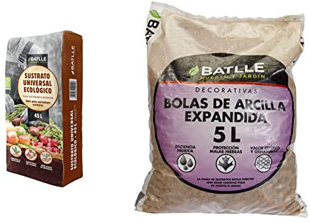 Semillas Batlle Sustrato ecológio 45l, ecológico + Sustrato Bolas Arcilla Expandida 5l