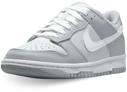 Nike Dunk Low (GS), Turnschuhe für Kinder und Jugendliche, Pure Platinum Weiß Wolf Grau, 38.5 EU