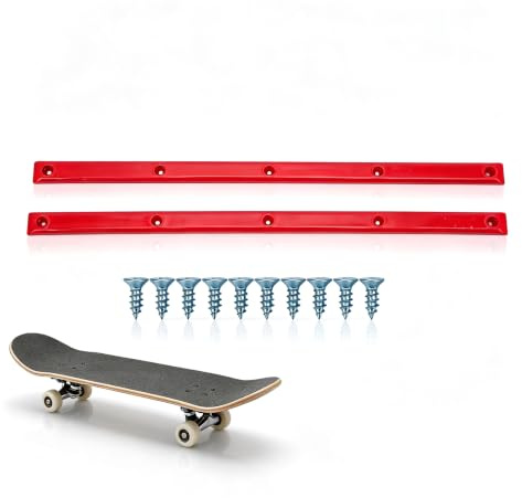 Agatige Skateboard Rails, Reliable Stable Flexible Glossy Longboard Rails ith Mounting Screws, 14.1 x 0.7in