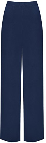 SXME MIGHT SAY Navy Wide Leg Trousers for Women UK's Finest Palazzo Pants, Loose Crepe Bottoms Perfect for Office or Night Out Jersey Elasticated High Waist Smart Flared Culotte.