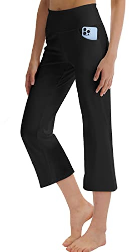 LaiEr Femmes Yoga Capri Pantalon avec Poches Bootleg Leggings Crop Pantalon