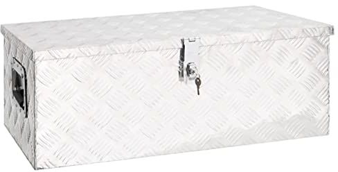 Keketa Caisse à outils en aluminium Boîte de transport Boîte de rangement en aluminium Argenté 80 x 39 x 30 cm