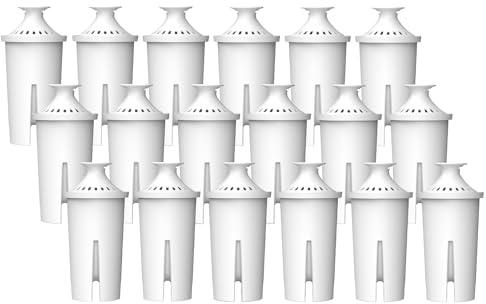 Comedes Filter-Kartusche einsetzbar statt Brita Classic OB03, Mavea 107007, 35557, PearlCo, Aqua Optima RUF91, TÜV SÜD zertifiziert, BPA frei (18 Stück)
