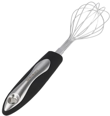 EUROHOME Schneebesen CARMEN aus rostfreiem Edelstahl spülmaschinengeeignet - Rührbesen 26 cm Länge - Rührer Mixer mit ergonomischem Kunststoffgriff - Edler Schaumschläger mit Aufhänger im Griff
