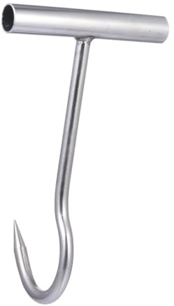 Happyyami 1pièces Crochet à Viande Acier Inoxydable Outil De Transformation Pour Séchage Et Fumage Avec Poignée Confortable Argenté