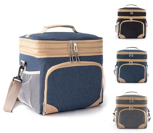 sunVigorous Bolsa térmica, Bolsa de picnic de 15L, Bolsa de almuerzo, Bolsa térmica para transportar alimentos (Azul, 15L)