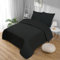 Softex Royal Baumwolle Bettwäsche Set 155x220cm 2-teilig – 100% Baumwolle – Oeko-TEX Zertifiziert – YKK Reißverschluss – Hautfreundlich – Schwarz– 60° waschbar