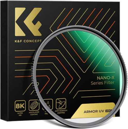 K&F Concept 52mm UV Filter Armor UV Protection Strong Impact Resistance, 28-Layer Multi Coated HD Glass, Waterproof Ultraviolet Lens Protector Filter for DSLR Cameras (Nano-X Series)