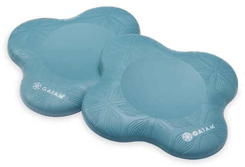 Gaiam Yoga Knee Pads (Set of 2) - Yoga Props and Accessories for Women/Men Cushions Knees and Elbows for Fitness, Travel, Meditation, Kneeling, Balance, Floor, Pilates-Seafoam