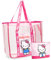Get Trend Hello Kitty Große Strandtasche Damen Handtasche Mesh Tote Bag mit Kleiner Tasche Shopper Umhängetasche Strand Schwimmbad (Rosa Hello Kitty)