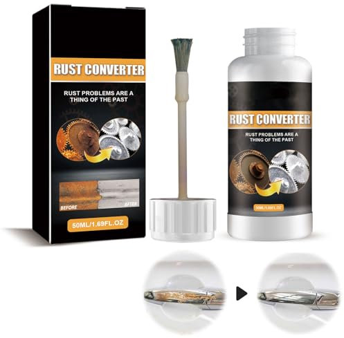 Convertisseur de Rouille 2 en 1,Convertisseur de Rouille avec Pinceau,Convertisseur de Rouille,Convertisseur de Rouille Très Efficace,Convertisseur de Rouille et apprêt 2 en 1,1PC (Blanc)