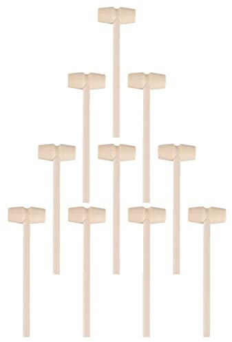 JOINPAYA 20st Minihammer Klein Planke Hämmer Kind Schnullerclips Zappeln Hammer Knacken Mini-Hammer Minischlägel Knackende Schlägel Krabbenschlägel Aus Holz Hölzern
