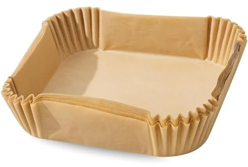PARENCE.- Set di 20 basi quadrate in carta per friggitrice ad aria 20x20x4 cm – Stampi monouso antiaderenti resistenti al calore – Accessori per friggitrice ad aria, forno, microonde, cottura a vapore