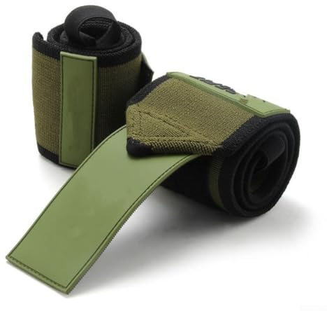 Muñequeras de fitness para levantamiento de pesas y levantamiento de potencia, banda de apoyo ajustable de 60 cm × 8 cm con trabilla para el pulgar, poliéster transpirable, protección de agarre