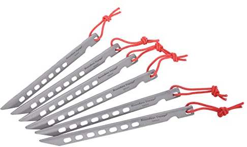 iBasingo Chevilles en Titane Piquets De Tente en Forme De V Ultraléger Accessoires De Tente De Camping en Plein Air Piquets Portables Clous De Tente 6/8/12 pièces/lot