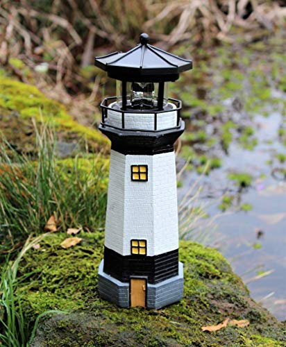 HH Home Hut Solar Statue Garden Ornaments Outdoor Decorations, Lighthouse Garden Figurine Solar Powered LED Lights Decor for Patio, Balcony, Lawn Housewarming Gifts