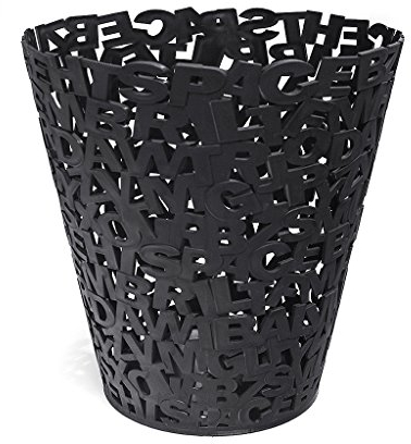 balvi Papierkorb Letters Farbe schwarz Kunststoff 30 cm