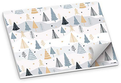 itenga Tischset Platzset Tannenbäume aus Papier I DIN A3 50 Blatt I ideal als Tischdeko oder Gedeckunterlage an Weihnachten oder der Vorweihnachtszeit