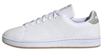 adidas Advantage, Scarpe da Tennis Uomo, Bianco Bianco Grigio Metallo, 45 1/3 EU
