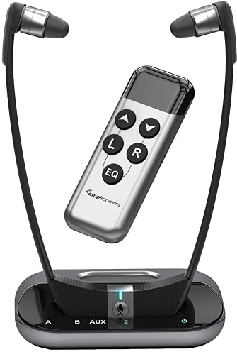 Amplicomms TV3500 Auriculares de TV, dispositivo auditivo de TV para personas mayores.