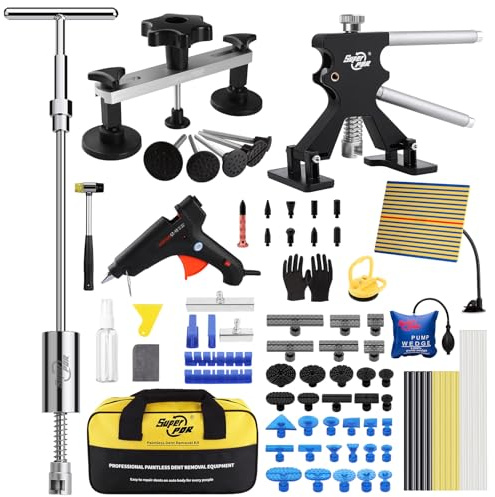 Super PDR Paintless Dent Removal Kit Professional, Car Dent Puller Kit with Slide Hammer Dent Lifter Bridge Puller, PDR Tools Auto Body Dent Repair Kit for Cars, Dent Removal for Car Body Repair